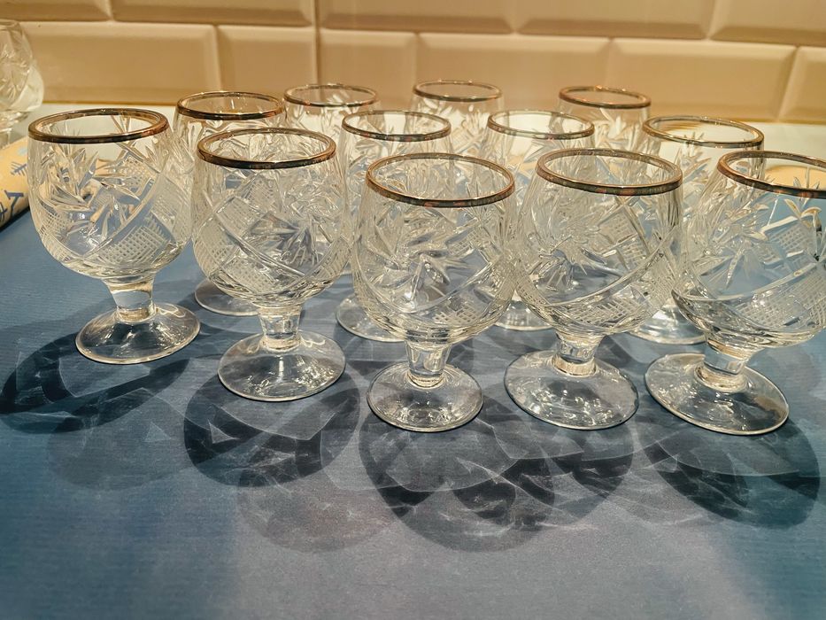 Vand set 12 pahare CRISTAL pt Lichior - BOHEMIA