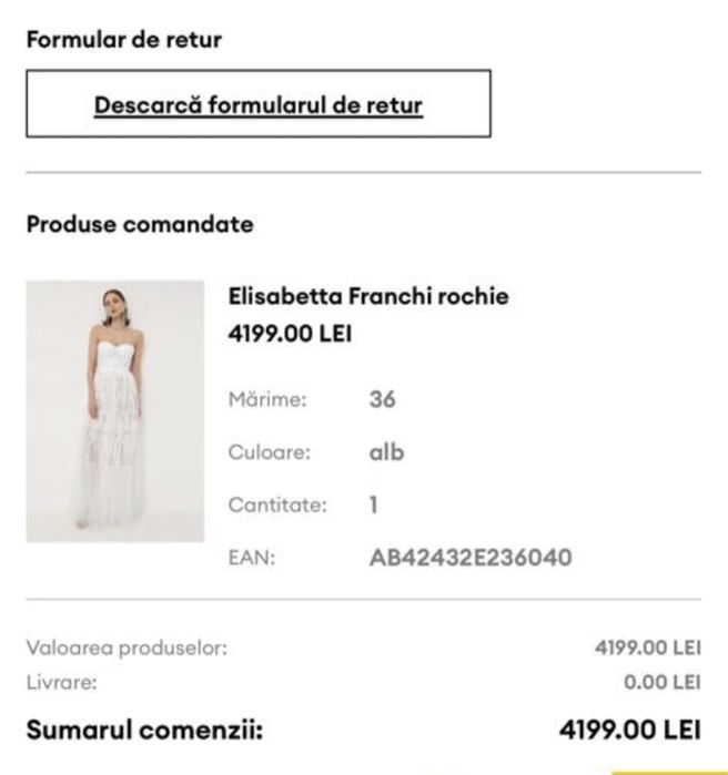 Rochie alba Elisabetta Franchi