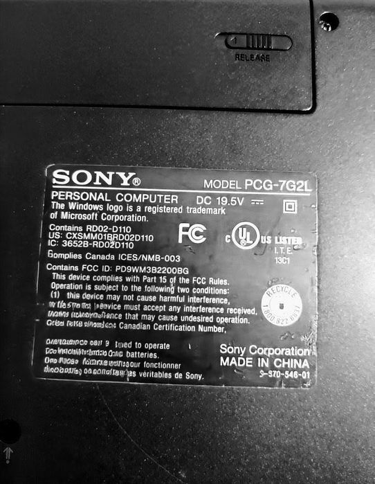 Ноутбук Sony VAIO PCG-7G2L