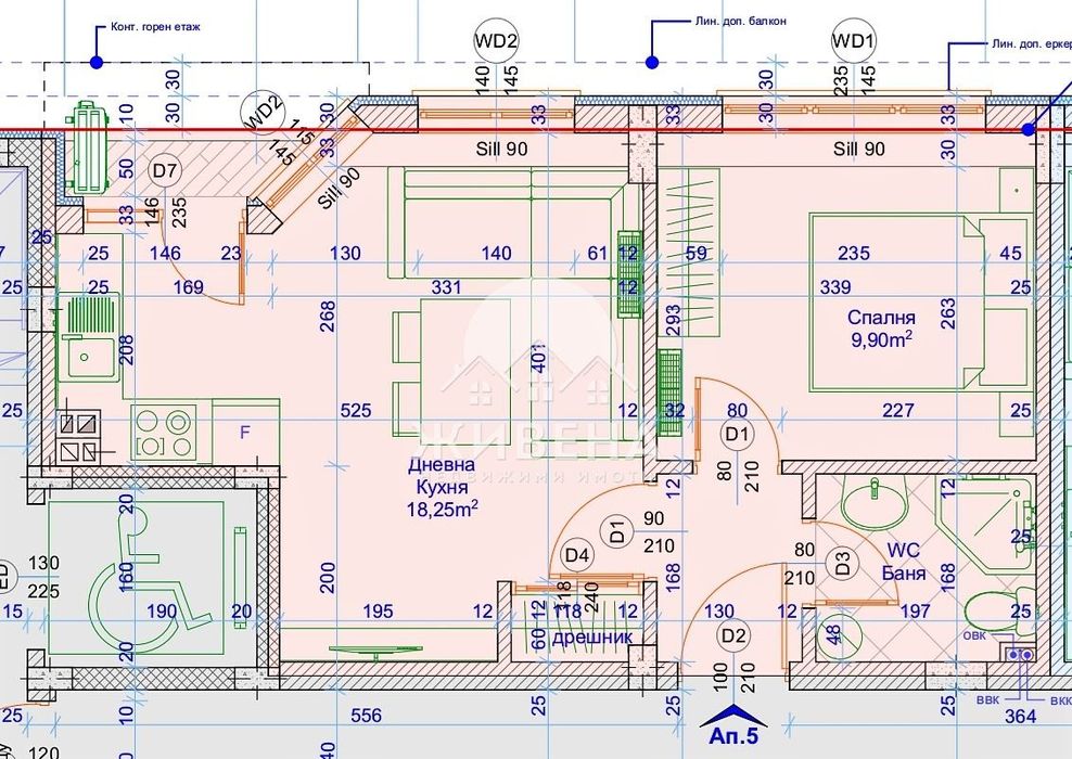 Продава се Двустаен апартамент в Варна, Лятно кино Тракия - 51 кв.м за 1350 €/кв.м - Снимка #1