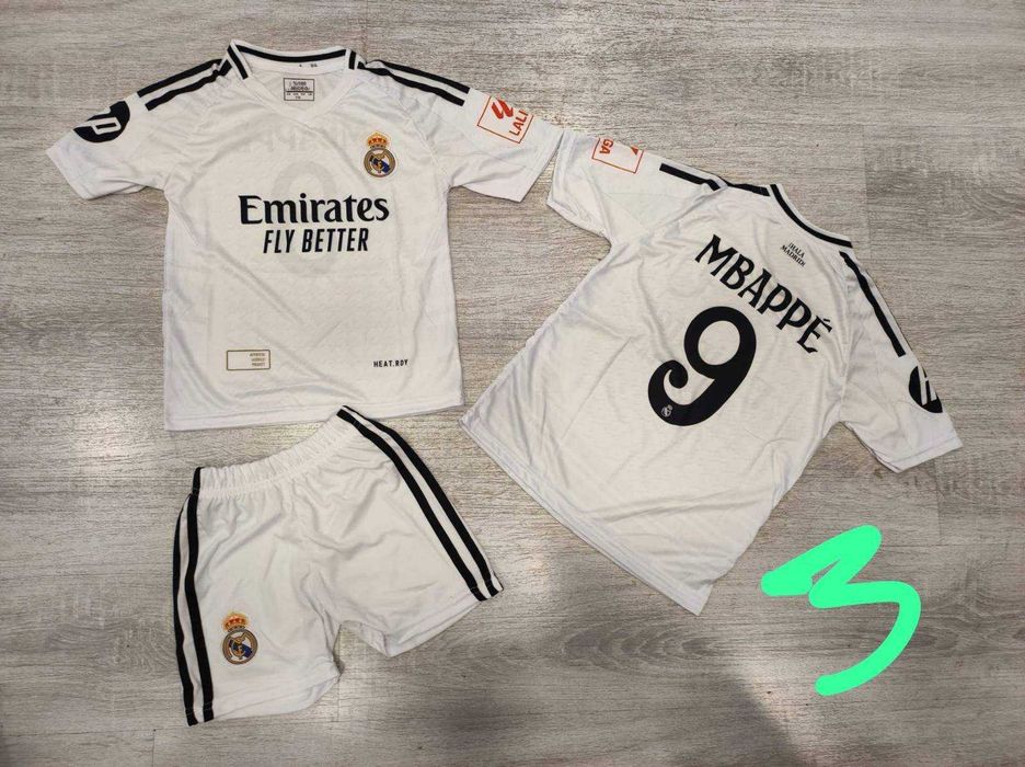 Детски екипи Мбапе Белингам и винисиус ново за деца от 4 до 16г Мадрид