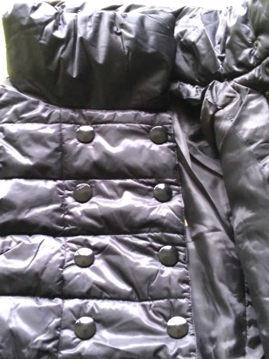 Черна пухенка - /дълго дамско манто/ - внос Италия, чисто ново