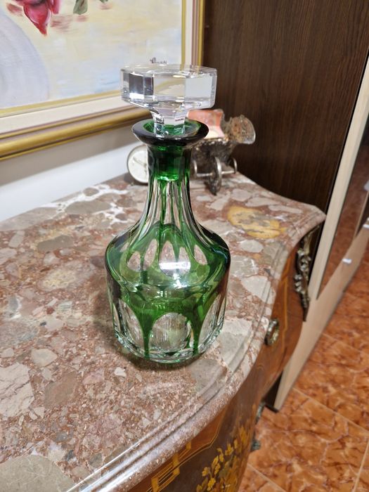 Уникална антикварна кристална гарафа Бохемия Bochemia