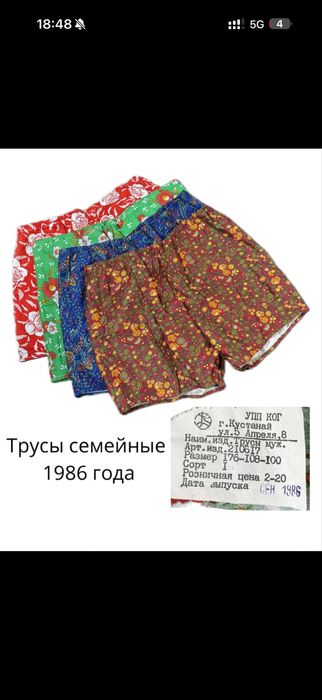 Трусы семейный СССР советские