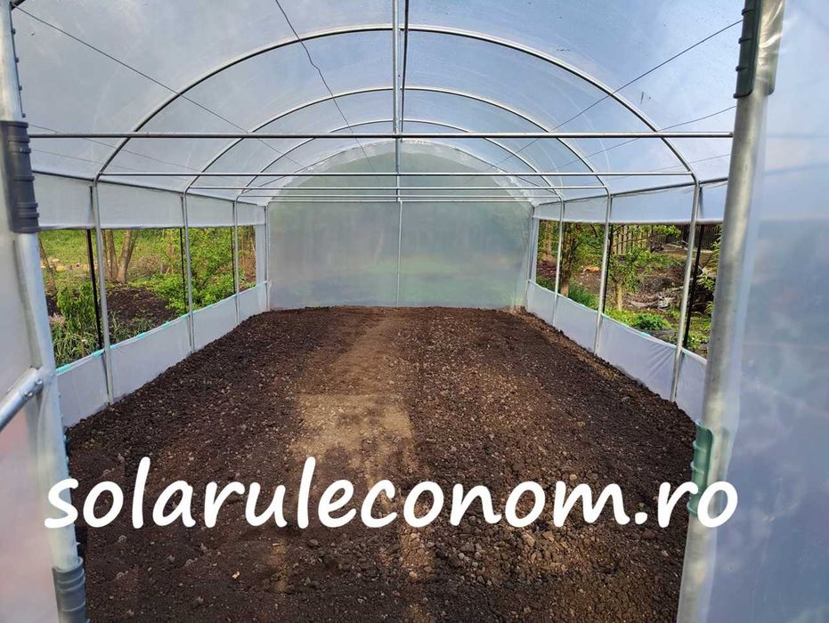 Solarii (sere) de gradina complete, pregatite pentru montaj
