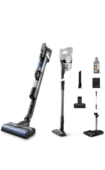 Aspirator vertical Philips AquaTrio Seria 9000, aspiră și spală, autonomie 45 min, sistem Aqua Diffusion