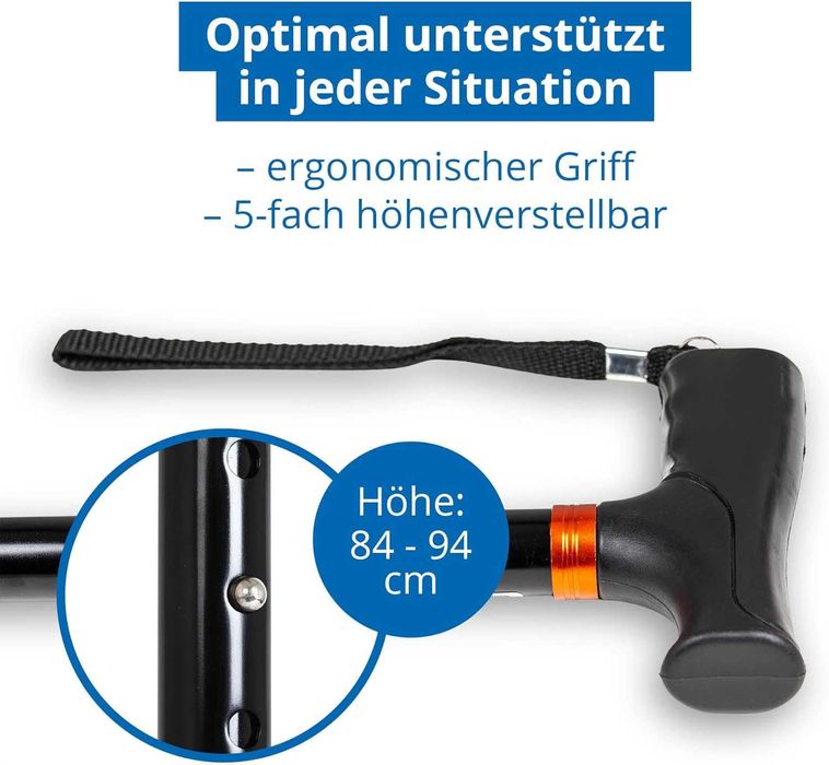 Сгъваем бастун Weinberger Телескопичен бастун регулируем неплъзгащ се
