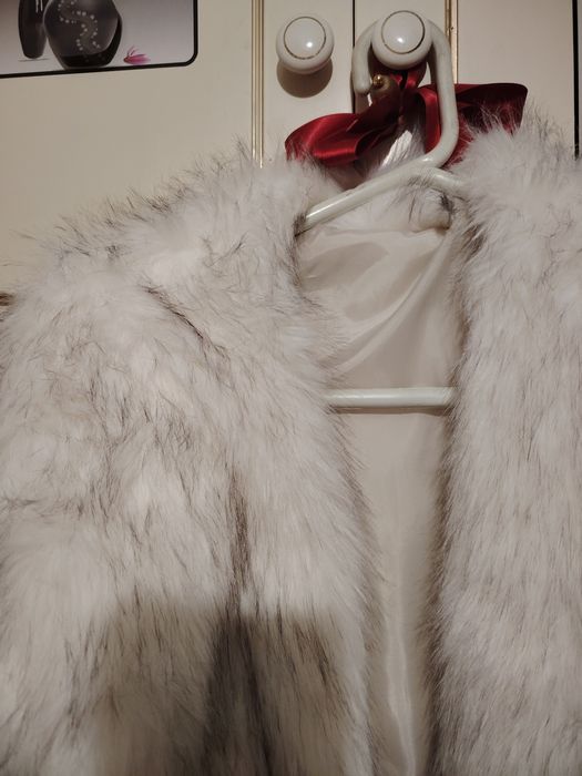 Дамско дълго палто с дълъг косъм