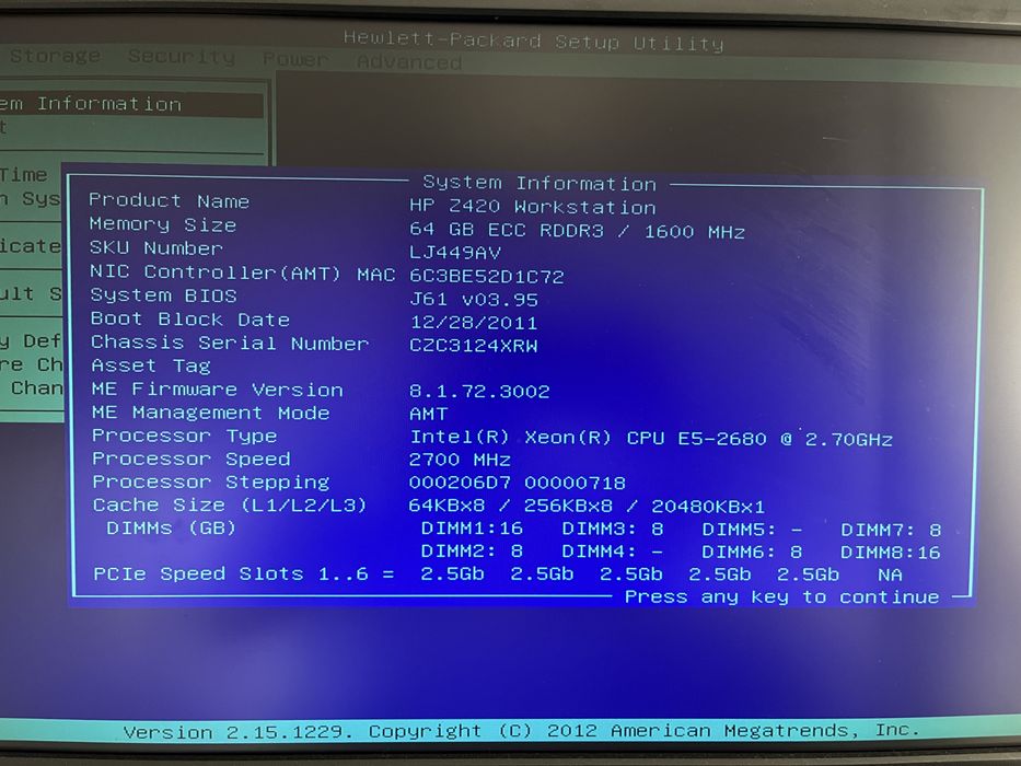 Lenovo C30 Xeon x2 CPU E5-2670 64 GB , HP Z420 Workstation E5-2680 64 GB,