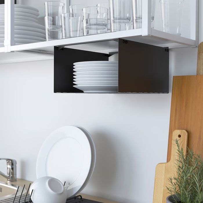 Рафт IKEA ENHET 704.657.55, антрацит, 26×28×15 см – метален, за кухня/баня