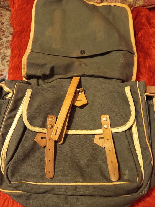 Винтидж чанта- плат с кожа