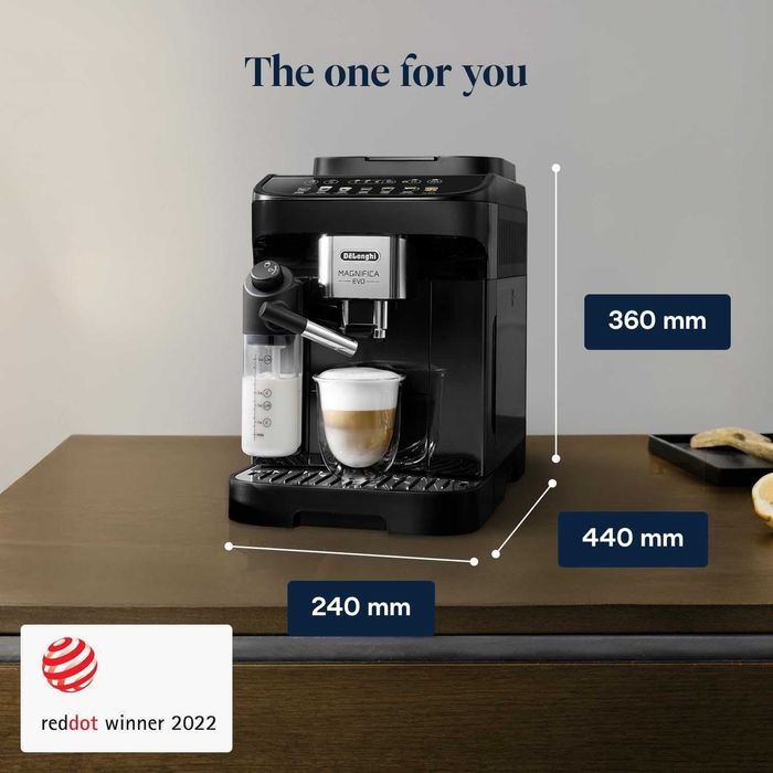 De'Longhi Magnifica Evo, Кафемашина, 1450W, 1,8л ECAM292.81.B, Latte