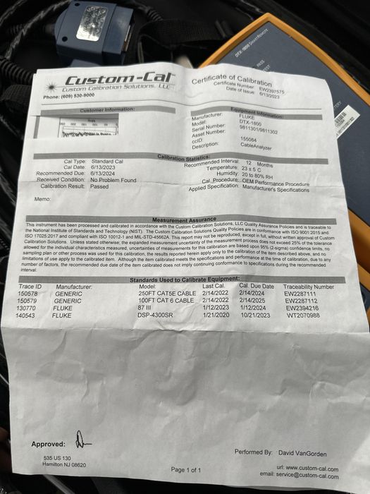 Прибор Fluke DTX 1800