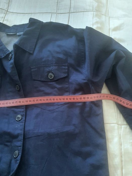 Cămașă dublată bărbați Livergy 100% bumbac L XL, albastru închis groasă