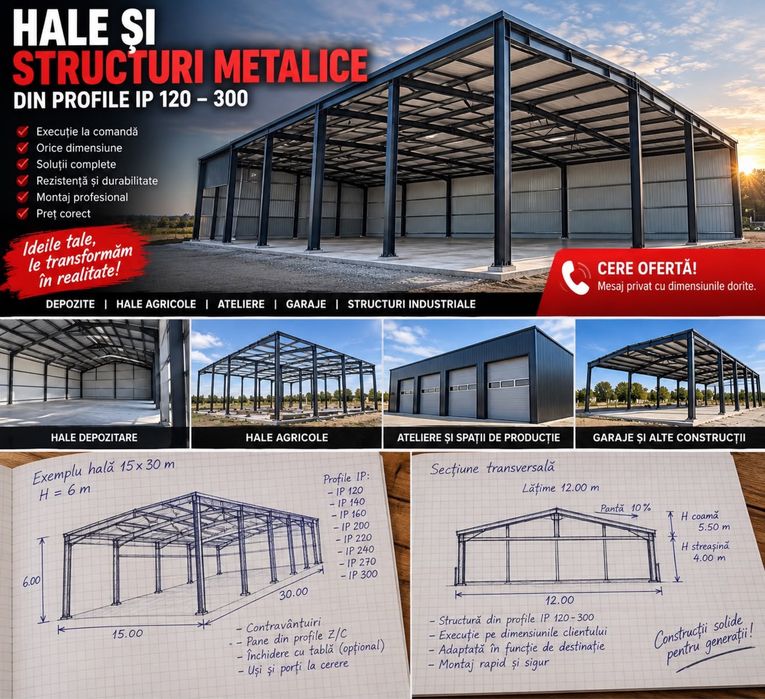 Hale si structuri metalice la comanda