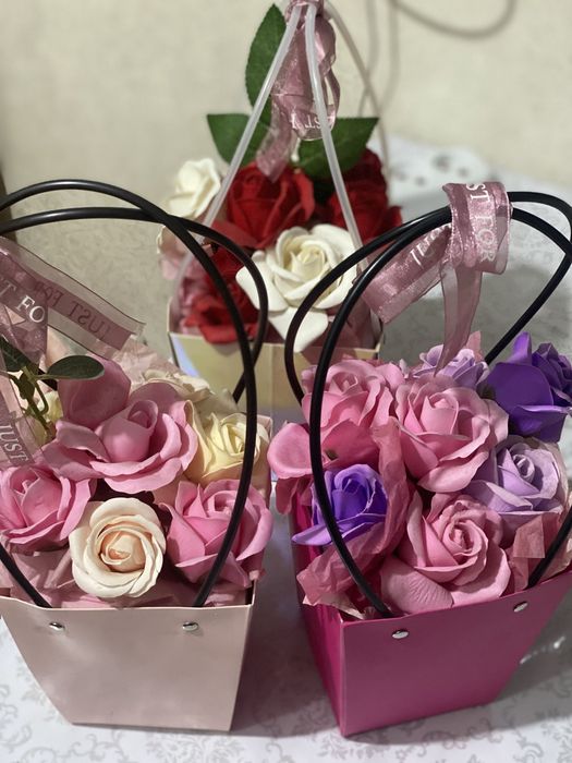 Букет из мыльных роз