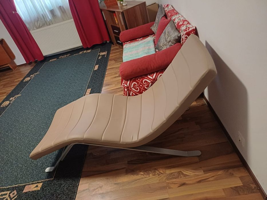 Șezlong piele bej