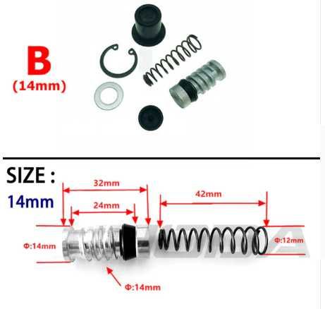 Kit Reparatie piston cilindr de lucru frane/ambr moto 12.7mm 11mm 14mm