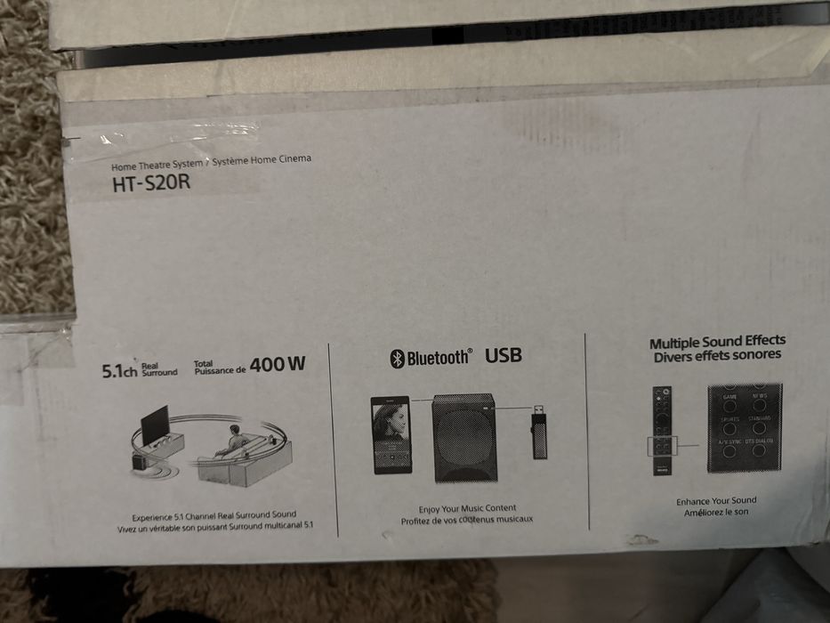 Sistem audio Soundbar SONY HT-S20R, 5.1, 400W, Bluetooth, Dolby, negru