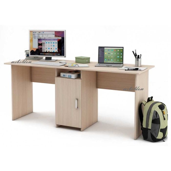 Бюро 175см. за двама с плавна врата(код-1186)