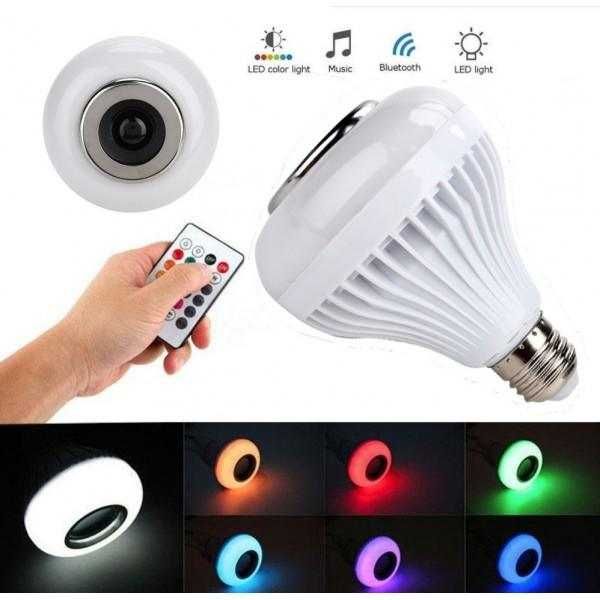 Топ хит Диско Блутуд Bluetooth колона крушка цвят музика лед RGB