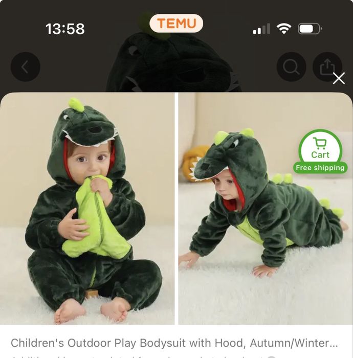 Halloween костюм за родител и дете | Динозавър
