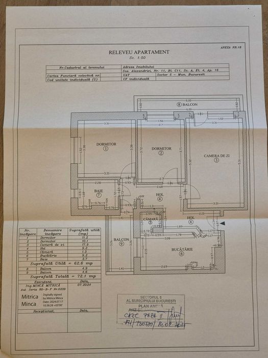 Apartament 3 camere 72 mp, foarte aproape de Calea Rahovei (intersectie Sos. Alexandriei cu Margeanului) – bloc reabilitat – direct proprietar