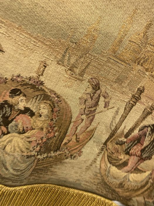 Стар френски гоблен с рамка от бамбук 140/60 см