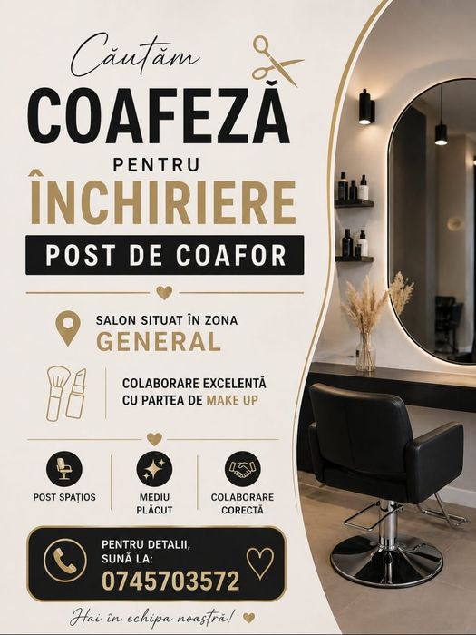 Ofer spre inchiriere post manichiura/coafor