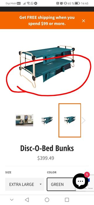Pat pescuit camping disc-o-bed cam-o-bunk XL