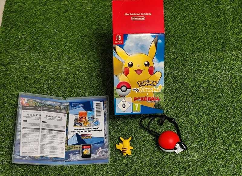 Pachet original Poke Ball Plus + Let's go Pikachu! + Figurina Pikachu