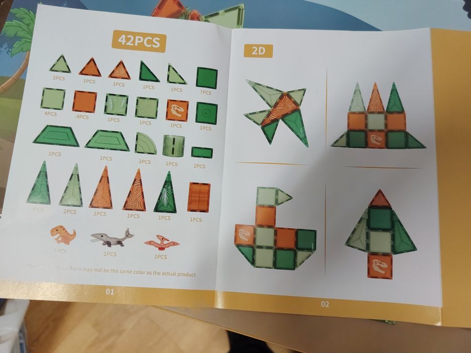 Joc construcție parc cu animalule, piese magnetice,