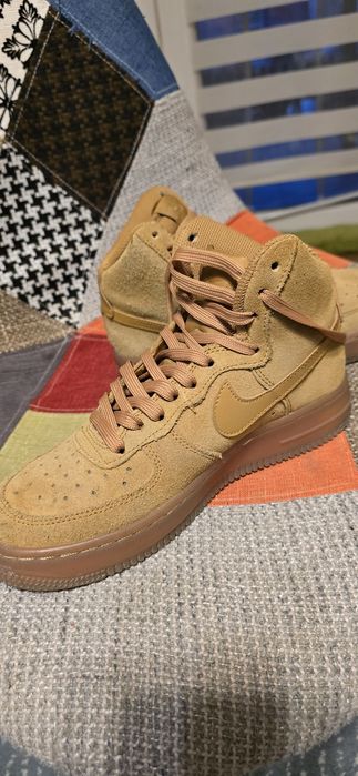 Nike Air Force 1 Mid bej, piele întoarsă, mărime 36.5