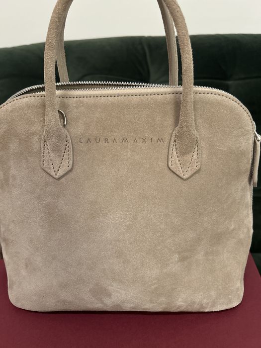 Geanta Laura Maxim Carrera medium stone velur