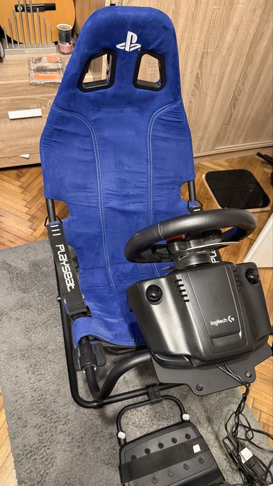Playseat Challenge albastru + Logitech G29 + schimbător H-pattern - stare buna