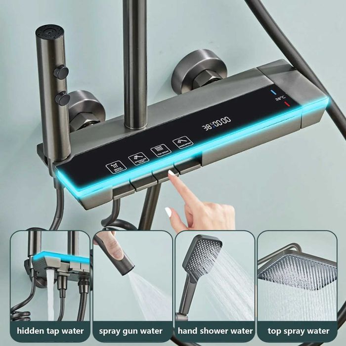 Модерен интелигентен душ с дисплей и LED подсветка D07