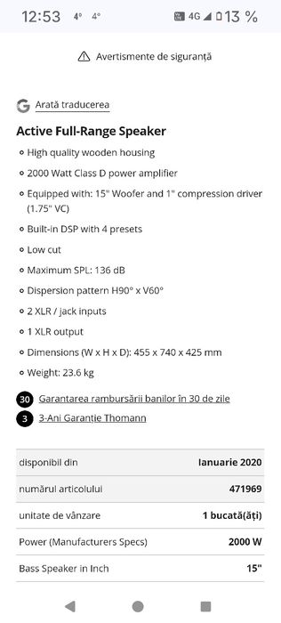 Boxe ACTIVE  DSX The Box Pro 115 + mixer Behringer