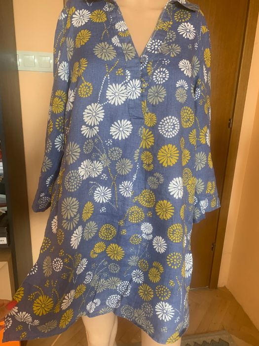 Ленена рокля( туника) с флорален десен