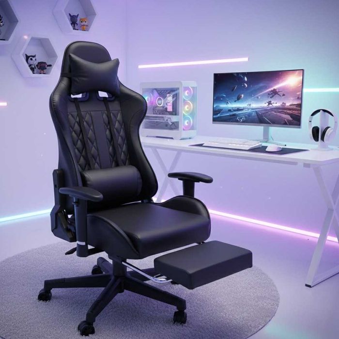 Удобни геймърски стол с поставка за крака-РАЗЛИЧНИ МОДЕЛИ