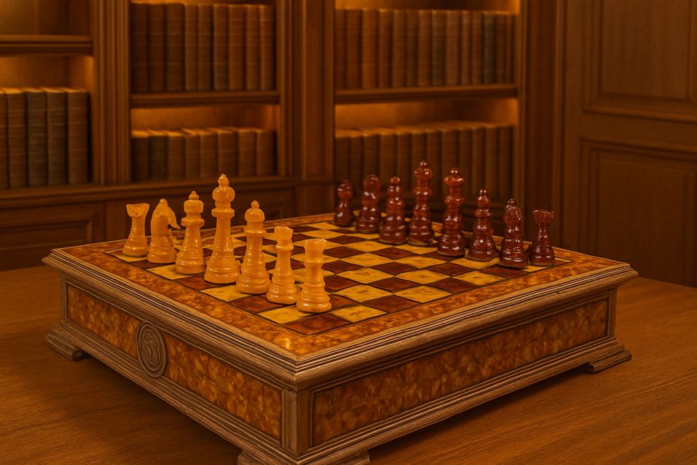 Шахматы янтарные