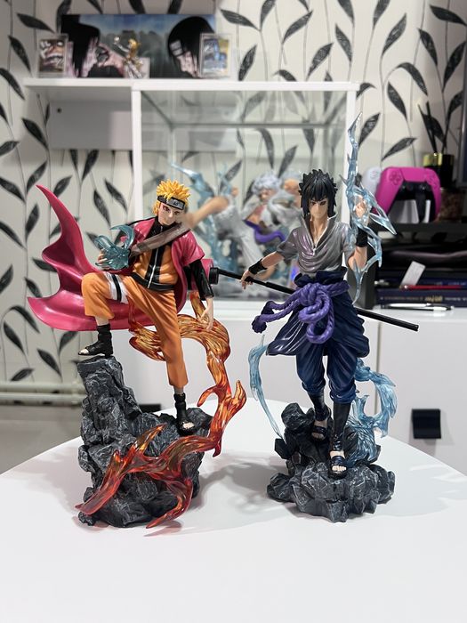 23cm SET Naruto Uzumaki & Sasuke Uchiha Figurine Anime de colecție
