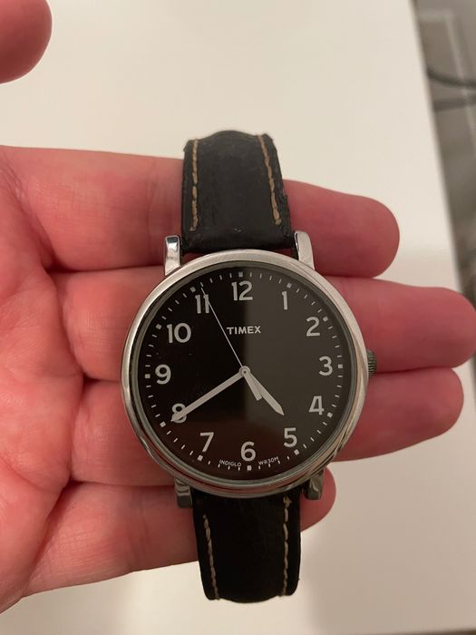 Vand Ceas Unisex Timex Indiglo CR 2016 CELL Curea Negra Piele