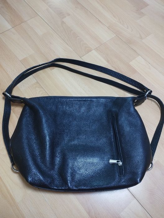 Geanta de piele, neagra