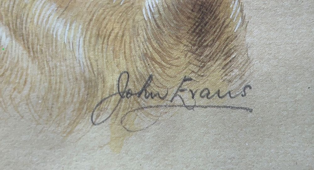 Tablou cu labrador retriever semnat John Frans