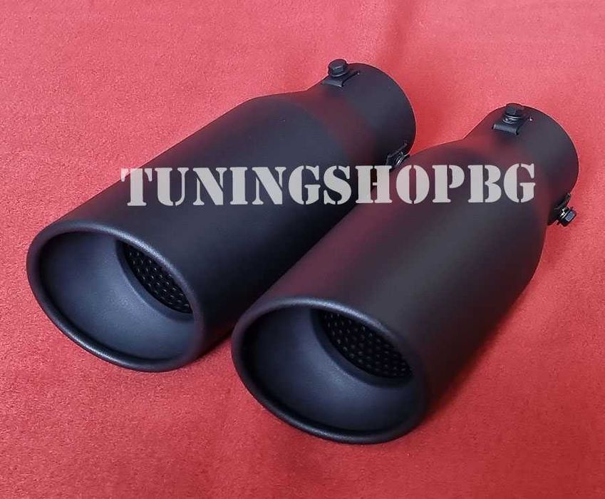 Спортен накрайник за ауспух единичен черен мат 96 мм