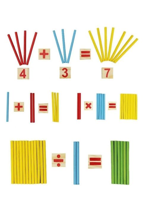 ZERDE касса счетных материалов, дерево, мультиколор