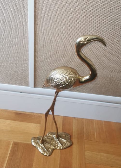 Фигура фламинго бронз скулптура от средата на века на Gilde Handwerk