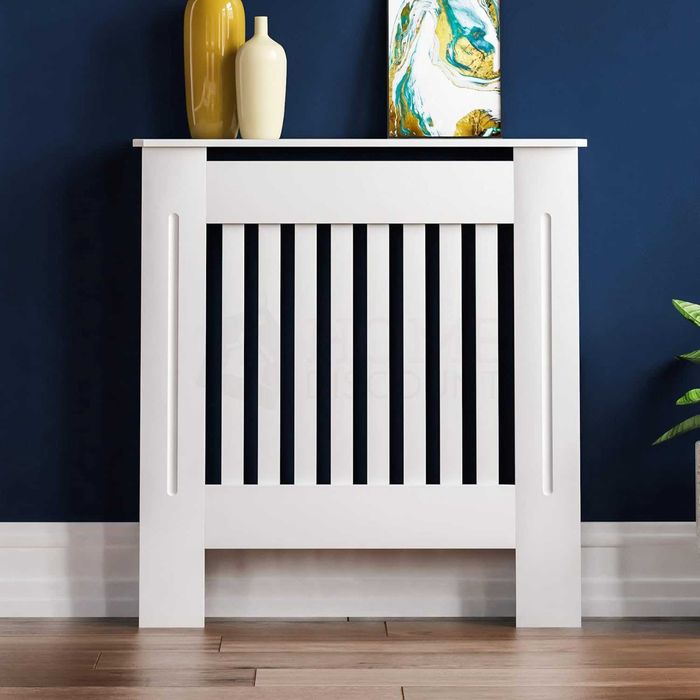 Panou decorativ- Masca calorifer, lemn MDF alb lucios