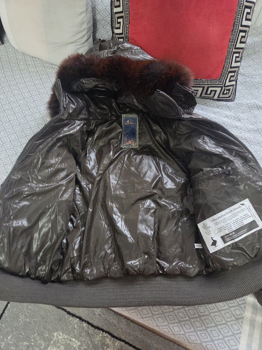 Geaca dama,puf rata si blana naturala