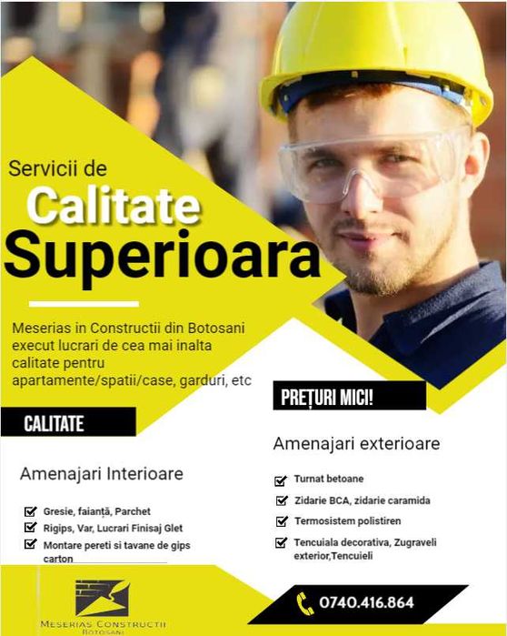 Meserias Amenajari Interioare, Exterioare Botosani!